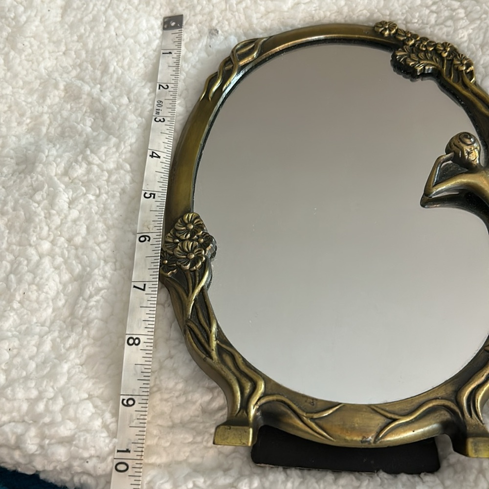 Vintage Art Nouveau Easel “Lady By The Lake” Table Mirror - Picture 5 of 15